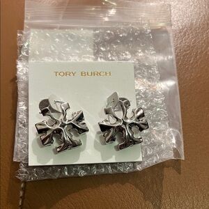 Tory Burch Metallic Silver Earrings: Roxanne statement